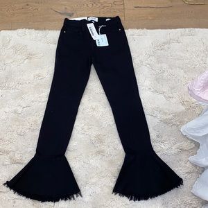 NWT Frame denim mid rise skinny fit black flare